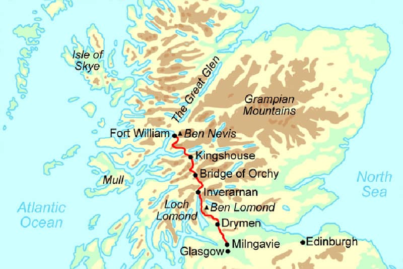 west highland way map