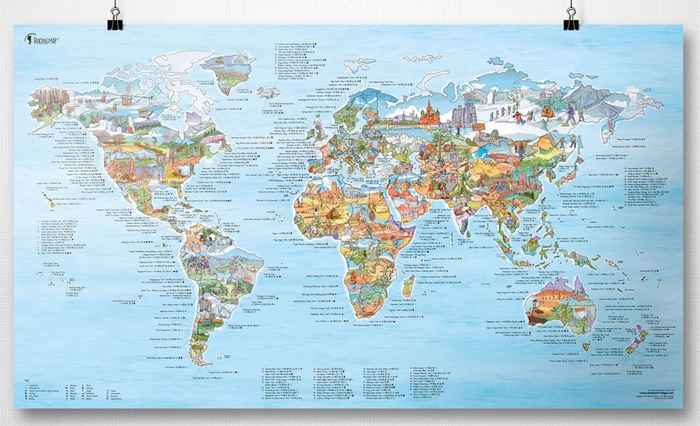 Vandrekort over hele verden